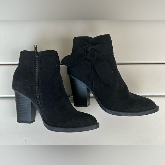 Del Mar NWOT Suede Bow Block Heel Ankle Boot Bootie Southwestern Bohemian Size 7 - Picture 7 of 9